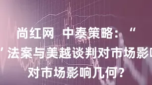 尚红网  中泰策略：“大而美”法案与美越谈判对市场影响几何？