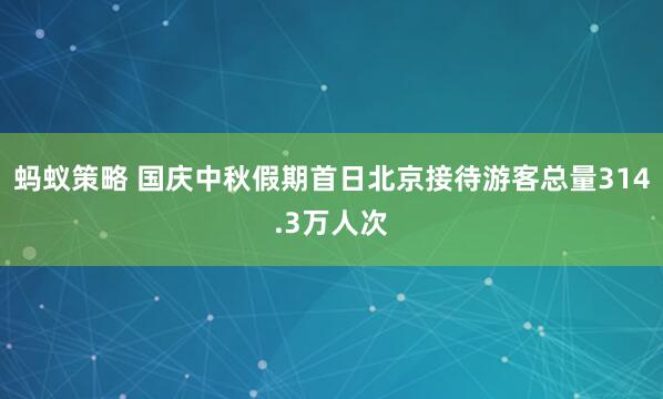 蚂蚁策略 国庆中秋假期首日北京接待游客总量314.3万人次